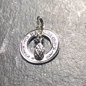 Vintage Sterling silver bracelet charm- Hawaii and Pinapple